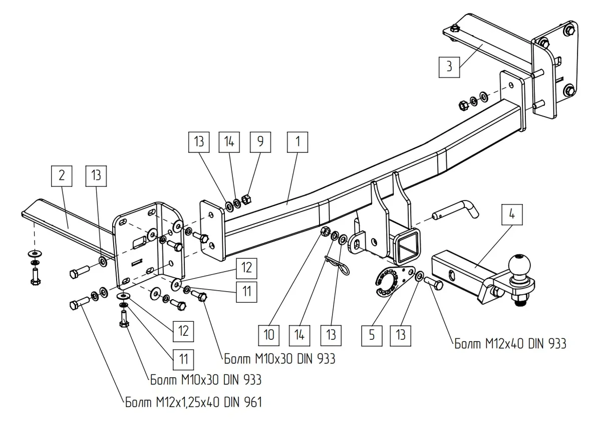 Фаркоп TowRus для Volkswagen Teramont 2022-2026 269092 в Волгоград
